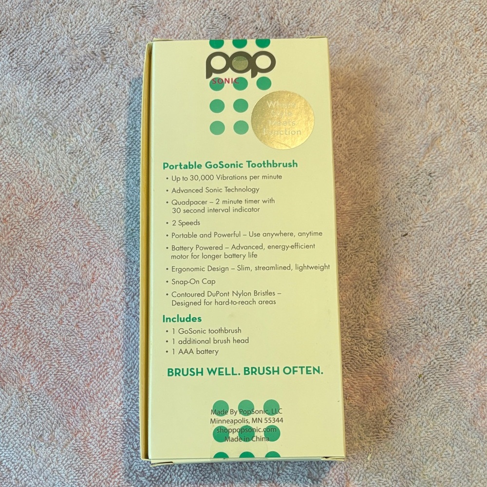 Pop Sonic Electric Toothbrush - Teal Polka Dot - Picture 2 of 4